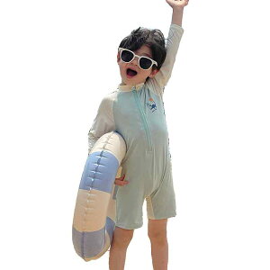 水着 キッズ ベビー 男の子 女の子 ワンピース 長袖 UVカット 速乾 ビーチ リゾート 恐竜柄 ポリエステル素材 快適 軽量 伸縮性