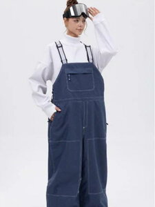 スキーウェア レディース スノーボードウェア ビブパンツ ルーズフィット ゆったり オーバーオール 防水 耐水 防寒 保温 ナイロン 秋冬 ウィンタースポーツ アウトドア プロ仕様