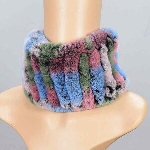 ネックウォーマー レディース 女性用 秋冬 防寒 ラビットファー 毛皮 ふわふわ 編み込み 保温 伸縮性 暖かい スヌード 韓国風 グラデーション
