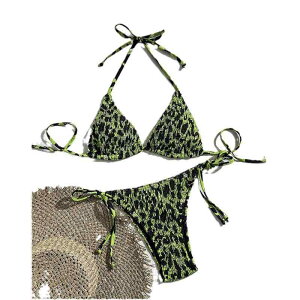 水着 レディース リゾート ビーチ プール 海水浴 ビキニ スイムウェア ギャザー フリル ホルターネック セクシー ストライプ 花柄 接触冷感 速乾 高弾性 かわいい レトロ ドット柄 白 青 ピン