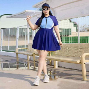 水着 レディース ワンピース水着 半袖 ハイウエスト 体型カバー 着痩せ スイムウェア 競泳水着 練習用 7分丈 露出少なめ 無地 青色