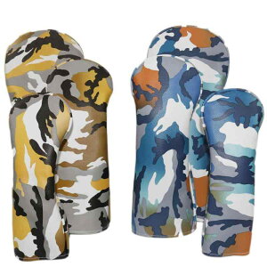 ゴルフクラブ ヘッドカバー ドライバー用 フェアウェイウッド用 ユーティリティ用 ウッドカバー 迷彩柄 カモフラージュ柄 迷彩イエロー 迷彩ブルー クラブ保護 ゴルフ用品 アクセサリー 軽