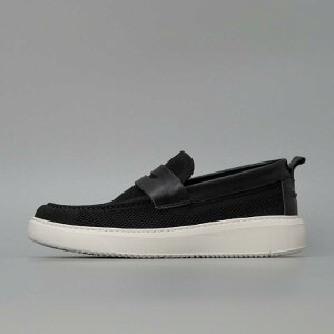 紳士靴 ローファー メンズ 本革 牛革 ニットアッパー スリッポン 手縫い 高級感 カジュアルシューズ 通気性 軽量 衝撃吸収 レザー切り替え ブラック グレー ブラウン マスタード