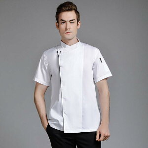 厨師服 コックコート 男女兼用 ユニセックス 半袖 長袖 業務用 飲食店 レストラン ホテル カフェ 厨房 調理場 吸汗速乾 吸湿速乾 軽量 綿 ポリエステル 綿混 夏 白 青 黒