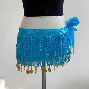 ベリーダンス コスチューム インド風 フリンジ スパンコール ウエストチェーン アームスカーフ スカート ステージ 衣装 軽量 シフォン ポリエステル 民族風 夏