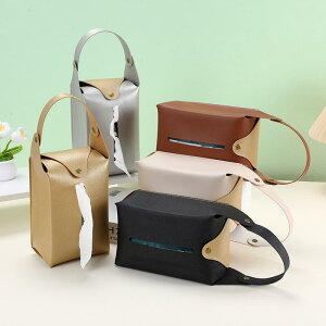 ティッシュケース 壁掛け式 ウォールマウント PUレザー 合皮 おしゃれ 高級感 ヨーロピアン調 リビング 洗面所 トイレ バスルーム サニタリー 多機能