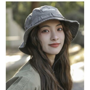 バケットハット ユニセックス 和風 ウォッシュ加工 レトロ ヴィンテージ 英字刺繍 ロゴ 日よけ UVカット つば広 アウトドア 登山 タウンユース コットン 通気性 秋冬