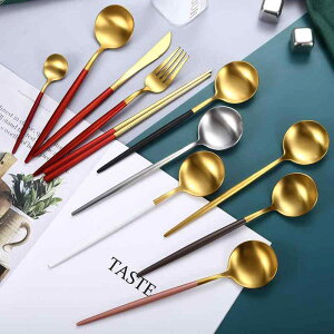 カトラリーセット 304ステンレス ナイフ フォーク スプーン 箸 家庭用 ディナーセット 鏡面仕上げ シンプル モダン 高級感 シルバー ゴールド ブラック ピンク