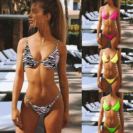 水着 レディース セクシー 無地 ワイヤー入り 三角ビキニ 欧米風 速乾性 高伸縮性 耐久性 パッド付き ナイロン素材 夏 プール 海水浴 リゾート