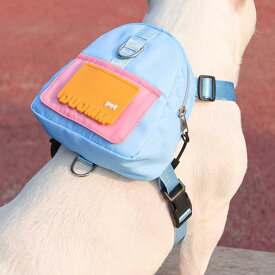 犬用リュック 小型犬 中型犬 柴犬 トイプードル お出かけ お散歩用 ハーネス リードセット ペット用 軽量 ポリエステル製 おやつポーチ