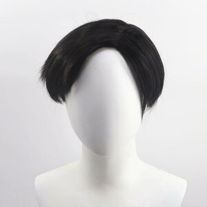 カツラ ウィッグ メンズ 男性用 ショート 短髪 フルウィッグ レトロ コスプレ 仮装 変装 自然な人工頭皮 耐熱ファイバー センター分け 黒 ブラック イベント ハロウィン