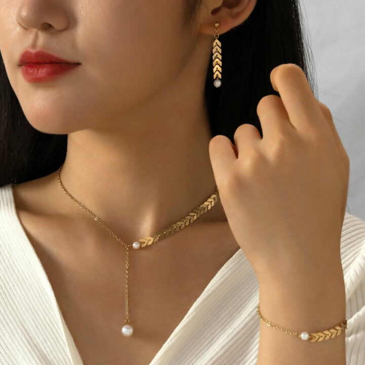 楽天市場】アクセサリーセット レディース 女性用 パール 麦の穂 