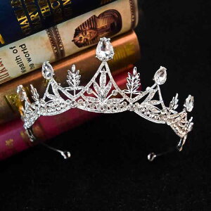 ヘアアクセサリー レディース ヨーロピアン ブライダル ウェディング 花嫁 繊細 クラウン ティアラ ヘッドバンド カチューシャ ラインストーン クリスタル リーフ プリンセス 挙式 結婚式