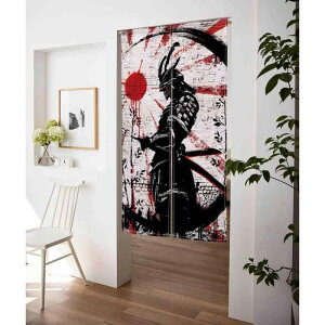 のれん 暖簾 和風 武士柄 混紡 布製 ポリエステル 寝室 キッチン ダイニング 書斎 玄関 間仕切り 目隠し 風除け 風水 インテリア 装飾