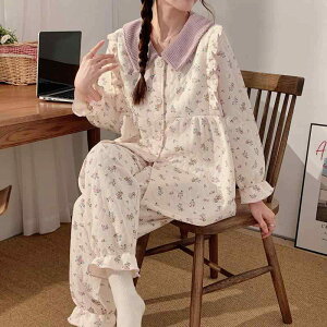パジャマ レディース マタニティ 妊婦 秋冬用 エアコットン ドールカラー 厚手 ゆったり 大きいサイズ サイドジッパー 授乳対応 上下セット ルームウェア 保温 快適