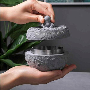 灰皿 北欧風 コンクリート 月モチーフ 月面デザイン 宇宙飛行士 オブジェ オリジナルデザイン おしゃれ モダン インテリア 卓上 家庭用 リビング プレゼント(x2)