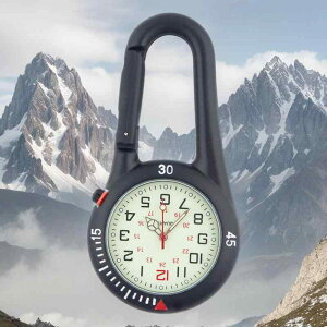 ウォッチ カラビナ 懐中時計 ナース 作業用 登山 学生 高齢者向け 多機能 夜光 防水 クオーツ アナログ表示 リュック キーホルダー ベルト ウエスト 合金製 強化ガラス 多色展開(x2)