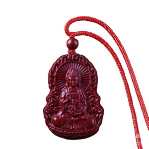 ネックレス 男女兼用 観音菩薩 弥勒仏 開運 厄除け お守り 朱砂 ペンダント エスニック 中国風 吉祥模様 ファッション小物 レトロ