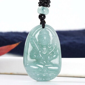 ネックレス 男女兼用 天然翡翠 観音菩薩 虚空蔵菩薩 大日如来 干支 守護仏 お守り 守り本尊 仏像 ペンダントトップ
