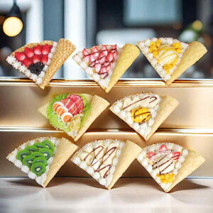 食品サンプル クレープ フェイクスイーツ 本物そっくり ディスプレイ模型 ショーケース 店舗 カフェ 飲食店 インテリア雑貨 オブジェ 置物(x2)