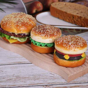 食品サンプル ハンバーガーケーキ 模型 リアルな フェイクフード 店舗ディスプレイ 見本 撮影小道具 置物 PU素材 インテリア 飲食店飾り(x4)