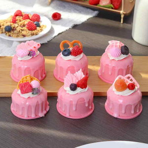 冷蔵庫マグネット フェイクケーキ ジャムケーキ ミニチュア スイーツモデル リアル 食品サンプル 置物 インテリア飾り 手作り風 ピンク ブラウン 6個セット(x2)