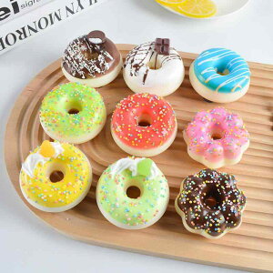 食品サンプル PU製 立体 ドーナツ ケーキ スイーツ 冷蔵庫マグネット フェイクフード フードトイ ストレス解消 癒やしグッズ 飾り ディスプレイ インテリア雑貨(x2)