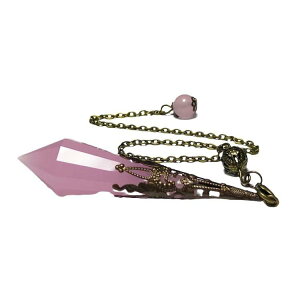 クリスタル ダウジング振り子 ペンデュラム 天然石 ローズクォーツ クリアクォーツ シングルポイント 六角柱 占い ヒーリング スピリチュアル 瞑想 置物 インテリア お守り