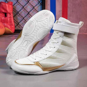 ボクシング レスリング シューズ メンズ 男性用 通気性 メッシュ素材 面ファスナー トレーニング 格闘技 散打 滑り止め ラバーソール ハイカット