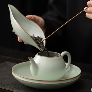 茶器 茶荷 茶則 陶器製 和風 禅風 モダン シンプル 家庭用 茶室 茶さじ 茶葉入れ 茶葉計量 本格茶道 茶道具アクセサリー 葉デザイン 花デザイン 上質(x2)