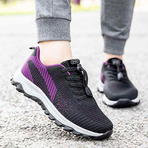 ウォーキングシューズ レディース 女性用 高齢者向け お母さん向け 幅広 甲高 むくみ足対応 ゆったり 軽量 ソフトソール クッション性 衝撃吸収 滑り止め 疲れにくい メッシュ スリッポン