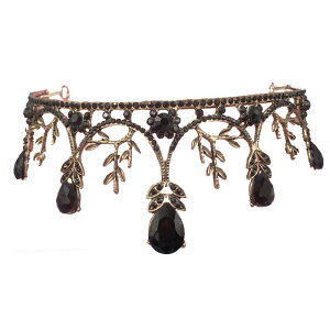 ティアラ レディース クラウン ヘッドドレス レトロ アンティークブラック 豪華 エレガント 華やか 花嫁 ブライダル 誕生日 成人式 結婚式 パーティー イベント ドレス フォーマル 合金 電気