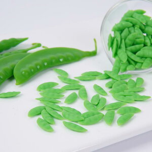 食品サンプル PVC製 リアル ミニチュア エンドウ豆 スナップエンドウ グリーンピース 野菜 DIY 手作り おままごと ごっこ遊び 食材 パーツ(x2)