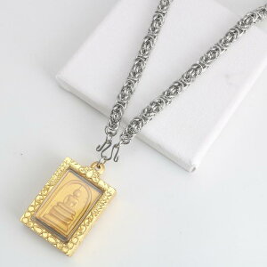 ネックレス メンズ レディース チタン鋼 ステンレス 蛇骨チェーン 関羽 観音 仏陀 モチーフ ペンダント お守り 普段使い カジュアル 太め ロングチェーン 金属アレルギー対応 耐久性 アクセ