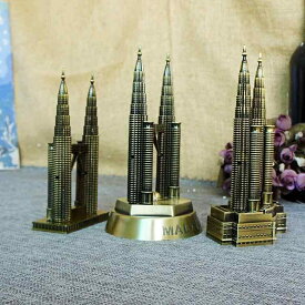 建築模型 ニューヨーク ツインタワー オブジェ 精巧 電気メッキ加工 合金製 インテリア 置物 記念品 観光土産 アメリカンヴィンテージ風 デスクトップディスプレイ