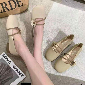 革靴 レディース メリージェーン モカシン レトロ フレンチスタイル ラウンドトゥ スクエアヒール ミドルヒール ソフトソール 合成皮革 無地 普段使い マタニティ ベージュ カーキ