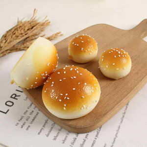 食品サンプル スクイーズ キーホルダー ごまパン 黄金まんじゅう PU製 リアル パン型 癒しグッズ ストレス解消 ミニチュア おもちゃ マスコット バッグチャーム(x2)