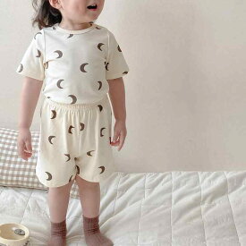 キッズ パジャマ ルームウェア 子供 ベビー用 綿100% コットン 上下セット 北欧風 かわいい柄 柔らかな肌触り 寝間着 部屋着 夏