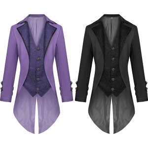 コスチューム メンズ 男性用 ハロウィン スチームパンク ゴシック 燕尾服 ジャケット ヴィクトリアン パイレーツ ヴァンパイア 吸血鬼 衣装 仮装 イベント パーティー 舞台 テールコート パ