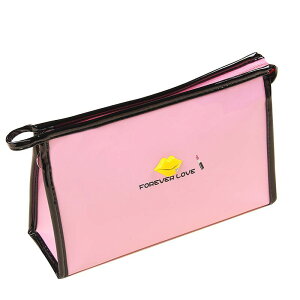 化粧ポーチ エナメル 大容量 手持ち リップ柄 携帯用 トラベル収納 かわいい 防水 ポリエステル素材 普段使い 旅行 デイリーユース 韓国風(x5)