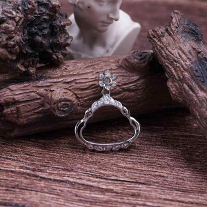 ペンダントトップ 925純銀 弥勒仏像 プラチナカラー 電気メッキ加工 中国風 レトロ 天然石セッティング用空枠 翡翠 玉髄 高品質 ハンドメイド アクセサリーパーツ