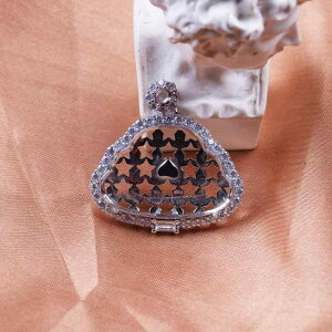 ペンダントトップ 925純銀 シルバー 仏様 仏陀 空枠 翡翠 瑪瑙 天然石用 石留め 台座 電気メッキ加工 プラチナカラー 中国風 レトロ エスニック ハンドメイド アクセサリーパーツ