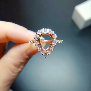指輪 レディース S925 スターリングシルバー 空枠 ティアドロップ しずく型 オープンリング ミル打ち 18K ホワイトゴールド ローズゴールド イエローゴールド メッキ ファッション 通勤 アク