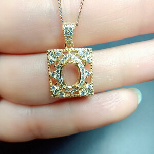 ペンダントトップ S925 スターリングシルバー 空枠 石座 楕円形 オーバル 6x8mm ゴールドカラー ローズゴールドカラー シルバーカラー 上品 エレガント デイリー フォーマル