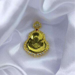 ペンダントトップ 中国風 仏像 玉髄 DIY用 空枠 セッティング 手作りアクセサリー 銅製 電気メッキ加工 金色 民族風 レトロ ロングネックレス