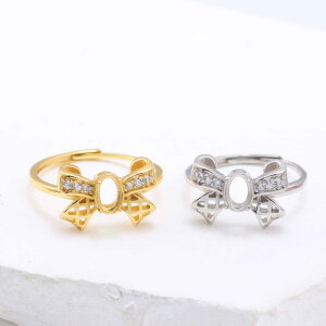 指輪 レディース 女性用 S925 シルバー 純銀 蝶 バタフライ 空枠 リング台 DIY ハンドメイド アクセサリーパーツ 調節可能 フリーサイズ 琥珀 翡翠 宝石 ルース用 プラチナカラー ゴールドカラ