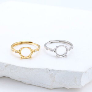 指輪 空枠 レディース S925純銀 韓国風 シンプル クール ミニマル 透かし彫り 丸型 オープンリング フリーサイズ 調節可能 上品 大人 女性用 カジュアル 普段使い オフィス プラチナカラー ゴ