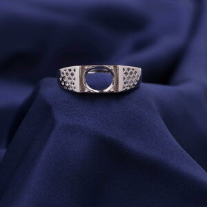 指輪 空枠 メンズ S925純銀 スターリングシルバー 琥珀 翡翠 天然石 スクエア 四角 オープン 調節式 サイズフリー 個性的 デザインリング