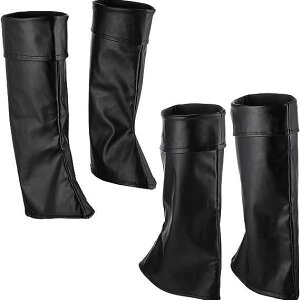 コスチューム ブーツカバー 男女兼用 海賊 パイレーツ 中世 ルネサンス ファンタジー 騎士 欧米 レザー 合皮 黒 ブラック 茶 ブラウン 仮装 ハロウィン イベント コスプレ 演劇