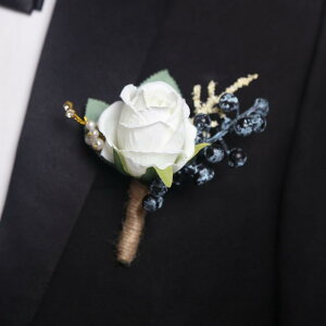 コサージュ 新郎 新婦 ブライズメイド リストブーケ 上質な造花 ハンドメイド ヨーロピアン エレガント 結婚式 ウェディング 披露宴 二次会 パーティー ビジネス フォーマル(x2)